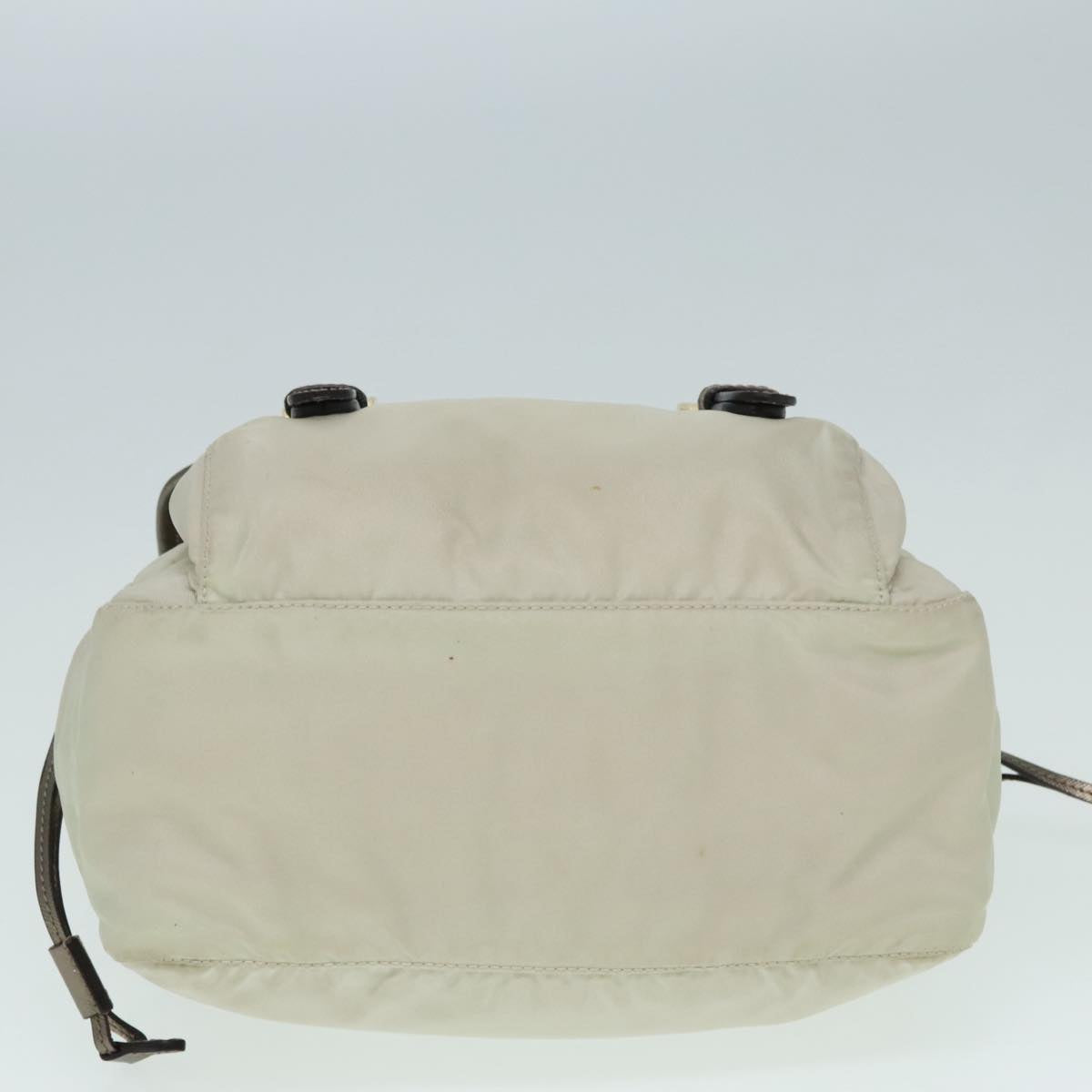 PRADA Shoulder Bag Nylon Beige Auth 91605