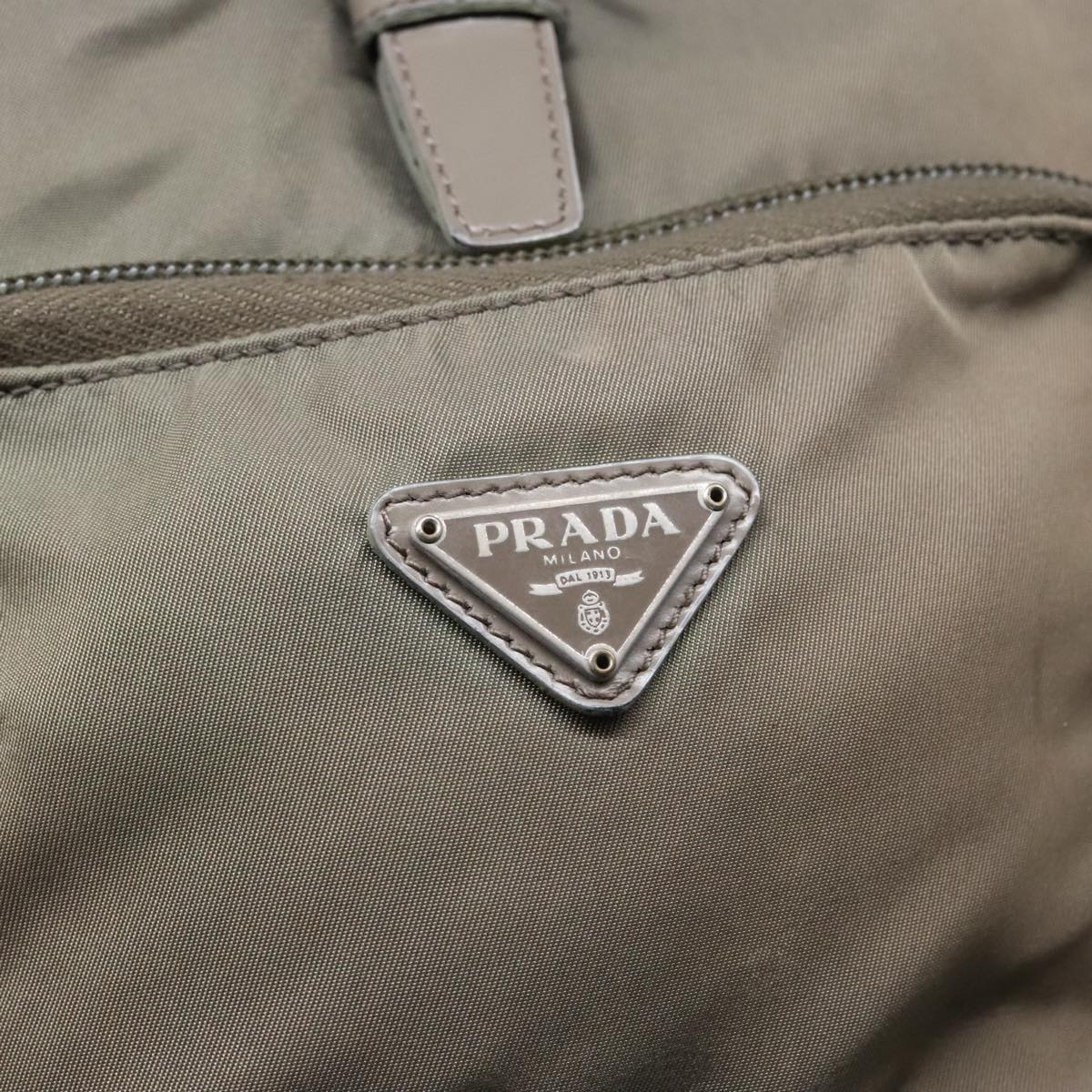 PRADA Backpack Nylon Khaki Auth 91606