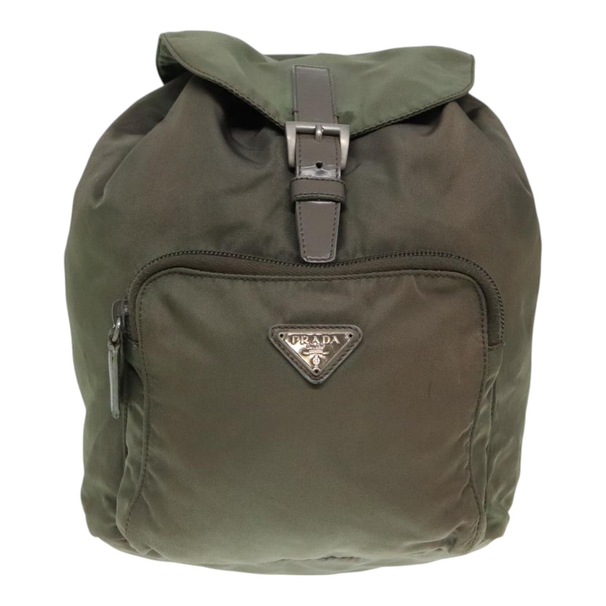 PRADA Backpack Nylon Khaki Auth 91606