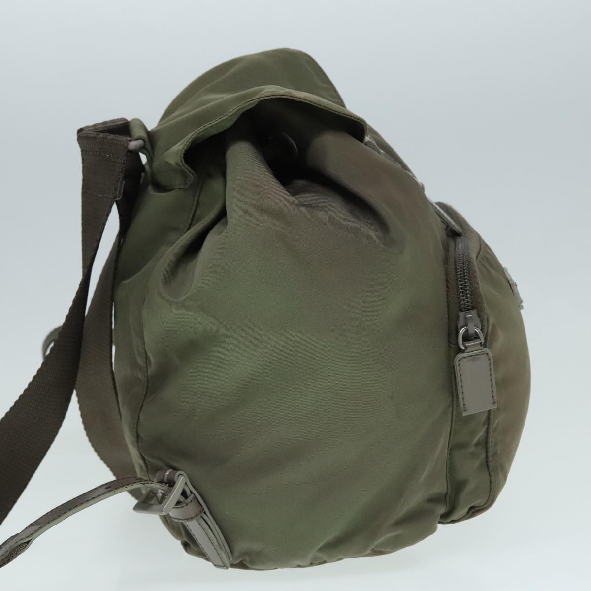 PRADA Backpack Nylon Khaki Auth 91606