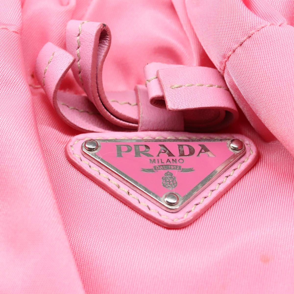 PRADA Tote Bag Nylon Pink Auth 91607