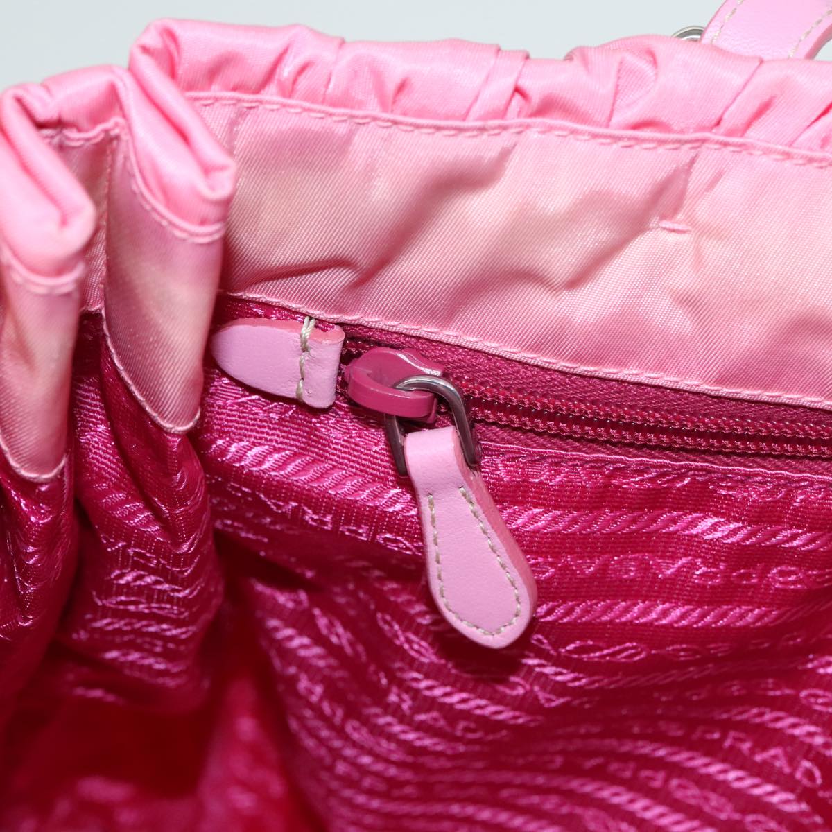 PRADA Tote Bag Nylon Pink Auth 91607