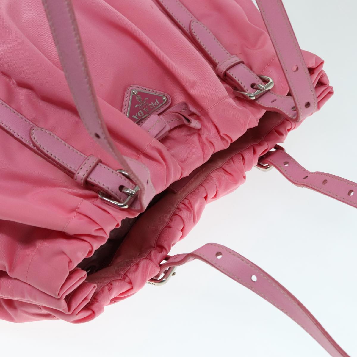 PRADA Tote Bag Nylon Pink Auth 91607