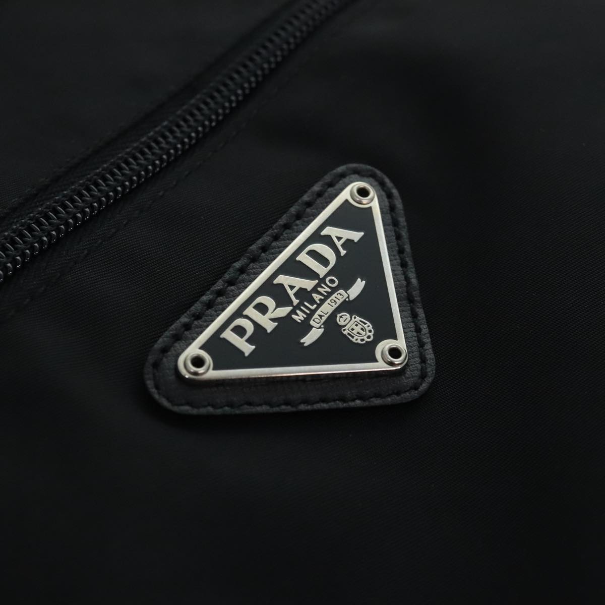 PRADA Carry Boston Bag Nylon Black Auth 91608