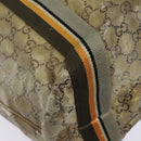 GUCCI GG Canvas Sherry Line Tote Bag Coated Canvas Gold Orange Auth 91624-18