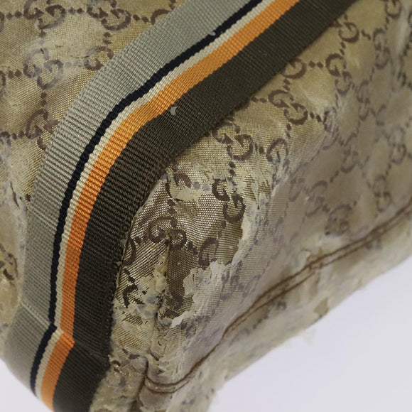 GUCCI GG Canvas Sherry Line Tragetasche Beschichtetes Canvas Gold Orange Auth 91624