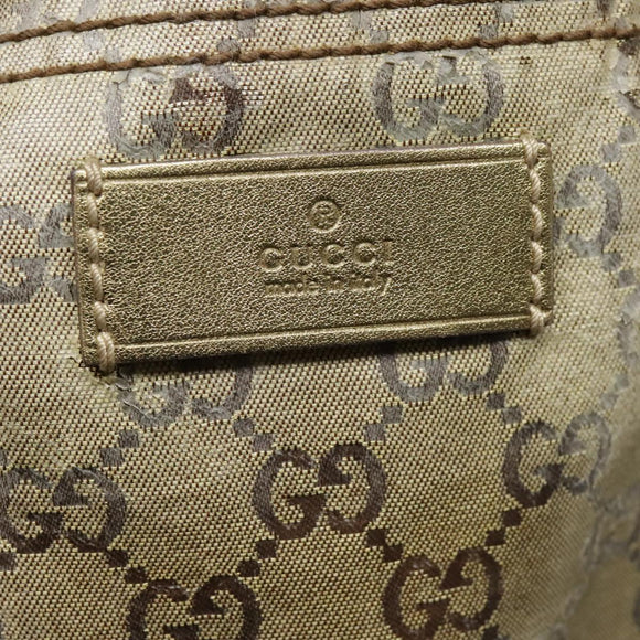 GUCCI GG Canvas Sherry Line Tragetasche Beschichtetes Canvas Gold Orange Auth 91624