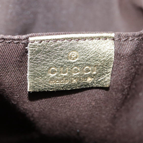 GUCCI GG Canvas Sherry Line Tragetasche Beschichtetes Canvas Gold Orange Auth 91624