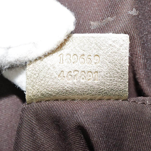 GUCCI GG Canvas Sherry Line Tragetasche Beschichtetes Canvas Gold Orange Auth 91624