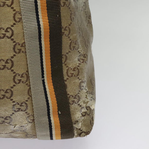 GUCCI GG Canvas Sherry Line Tragetasche Beschichtetes Canvas Gold Orange Auth 91624