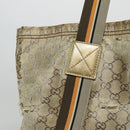 GUCCI GG Canvas Sherry Line Tote Bag Coated Canvas Gold Orange Auth 91624-15