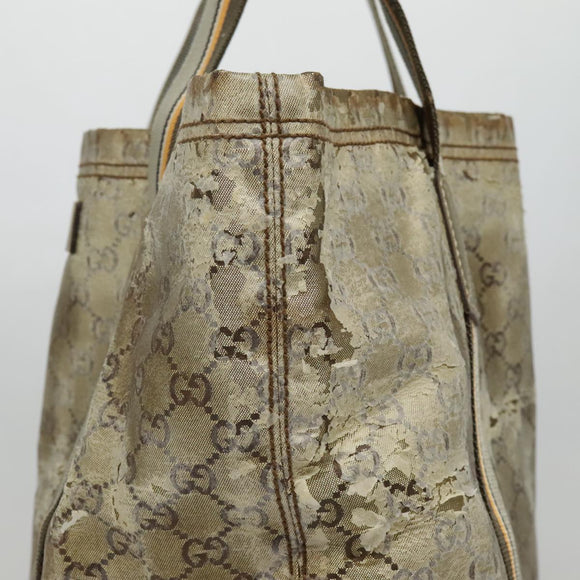 GUCCI GG Canvas Sherry Line Tragetasche Beschichtetes Canvas Gold Orange Auth 91624