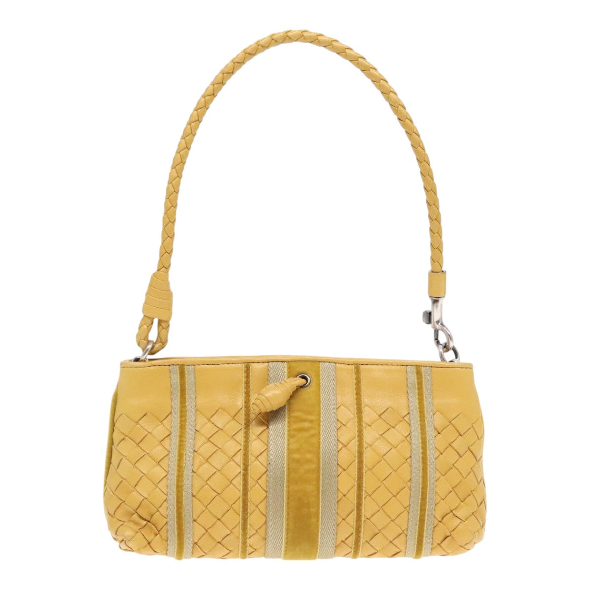 BOTTEGA VENETA INTRECCIATO Hand Bag Leather Yellow Silver 120773 Auth 91626 - 0