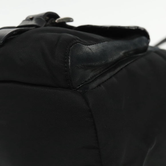 PRADA Shoulder Bag Leather Black Auth 91635V