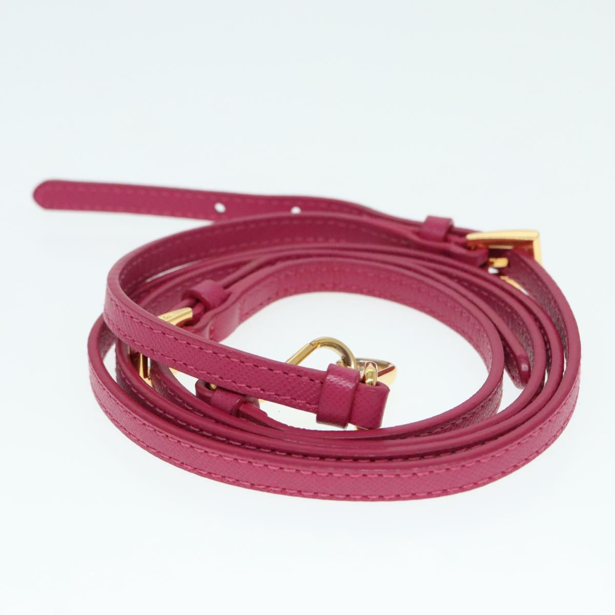 PRADA Shoulder Bag Nylon Pink Gold Auth 91657