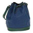 LOUIS VUITTON Epi Noe Umhängetasche Bicolor Grün Blau M44044 LV Auth 91699-1