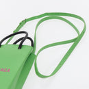 BALENCIAGA Phone Case Shoulder Bag Leather Green Silver 593826 Auth 91748AV-10