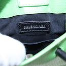 BALENCIAGA Phone Case Shoulder Bag Leather Green Silver 593826 Auth 91748AV-17