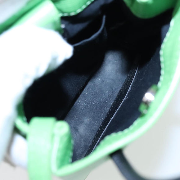 BALENCIAGA Phone Case Shoulder Bag Leather Green Silver 593826 Auth 91748AV