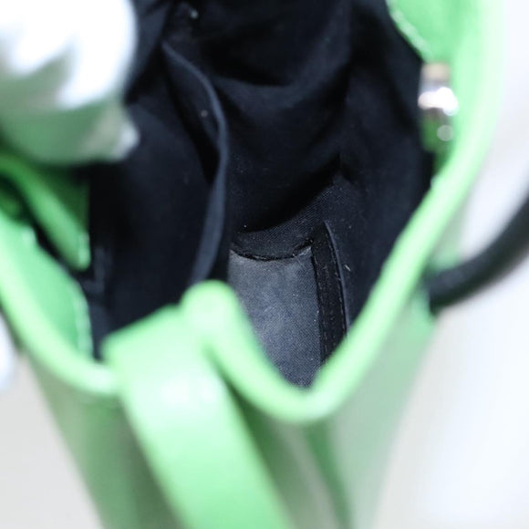 BALENCIAGA Phone Case Shoulder Bag Leather Green Silver 593826 Auth 91748AV