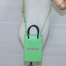BALENCIAGA Phone Case Shoulder Bag Leather Green Silver 593826 Auth 91748AV-24