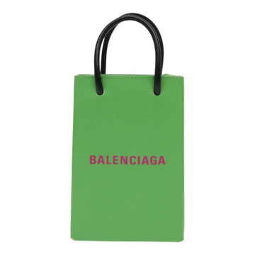 BALENCIAGA Phone Case Shoulder Bag Leather Green Silver 593826 Auth 91748AV - 0
