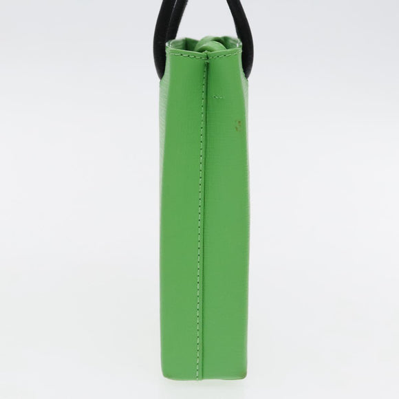 BALENCIAGA Phone Case Shoulder Bag Leather Green Silver 593826 Auth 91748AV