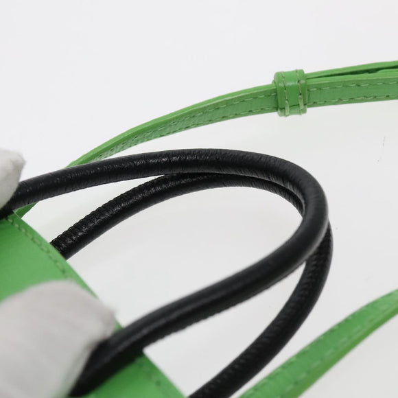 BALENCIAGA Phone Case Shoulder Bag Leather Green Silver 593826 Auth 91748AV