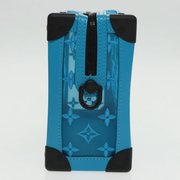 LOUIS VUITTON Monogram Mesh Soft Trunk Bag Light Blue M45074 LV Auth 91749S