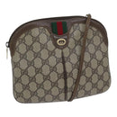 GUCCI GG Supreme Web Sherry Line Shoulder Bag PVC Beige 904 02 047 Auth 91756-1