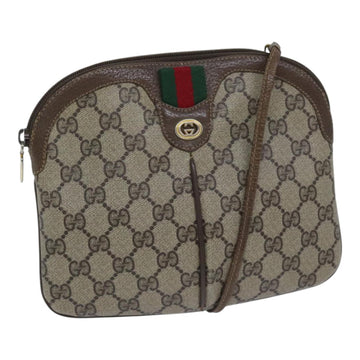 GUCCI GG Supreme Web Sherry Line Shoulder Bag PVC Beige 904 02 047 Auth 91756