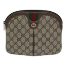 GUCCI GG Supreme Web Sherry Line Shoulder Bag PVC Beige 904 02 047 Auth 91756-13