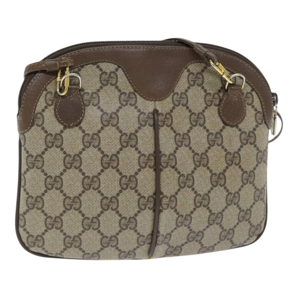 GUCCI GG Supreme Web Sherry Line Shoulder Bag PVC Beige 904 02 047 Auth 91756