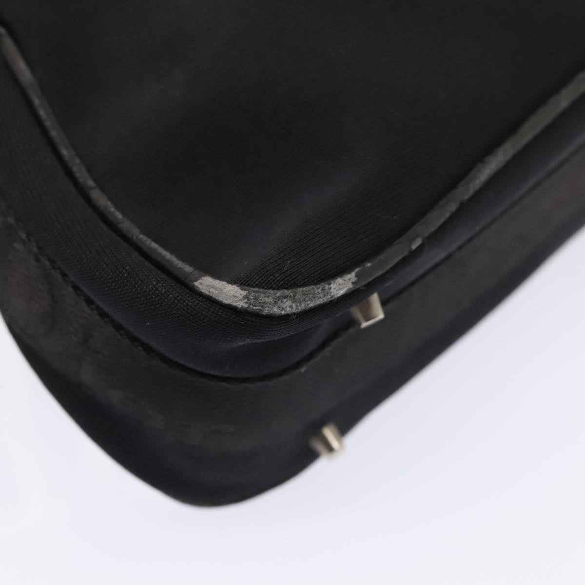 Christian Dior Shoulder Bag Nylon Black Silver Auth 91758