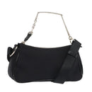 Christian Dior Shoulder Bag Nylon Black Silver Auth 91758-1