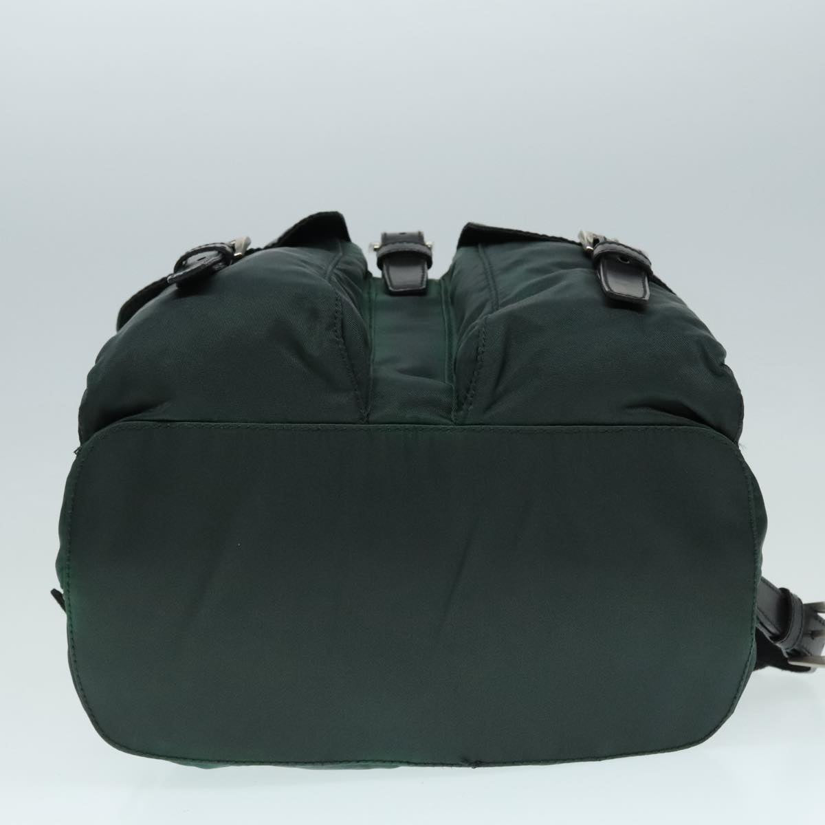 PRADA Backpack Nylon Green Silver Auth 91766