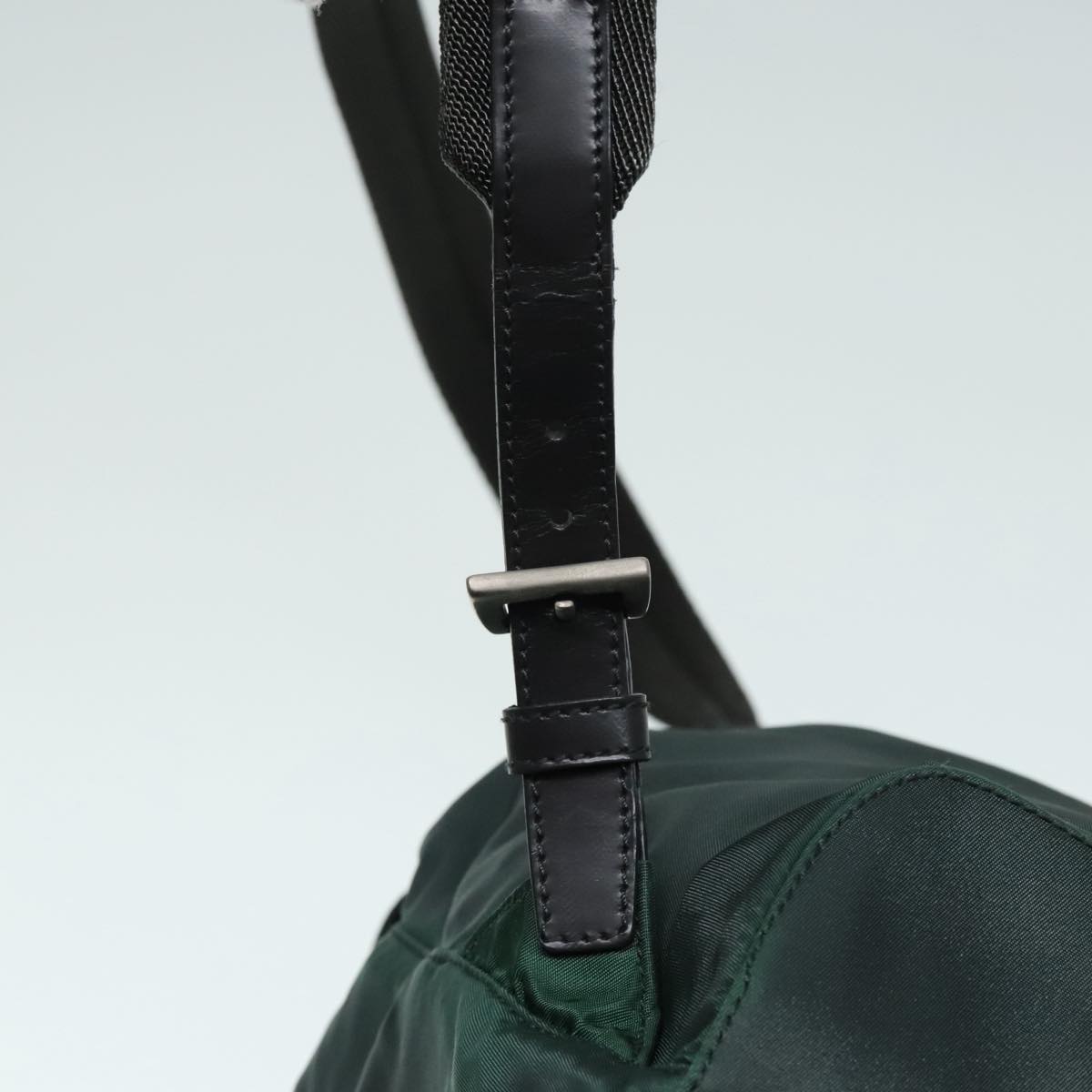 PRADA Backpack Nylon Green Silver Auth 91766