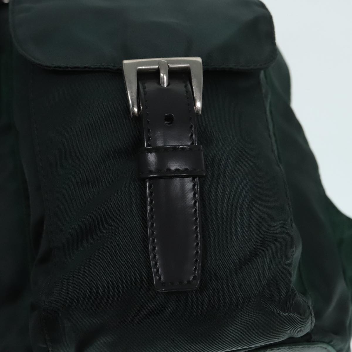 PRADA Backpack Nylon Green Silver Auth 91766