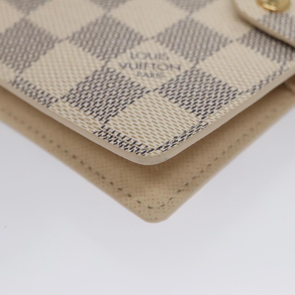 LOUIS VUITTON Damier Azur Agenda PM Day Planner Cover R20706 LV Auth 91779