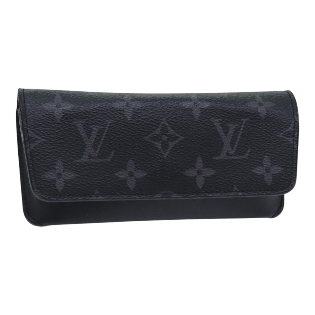 LOUIS VUITTON Monogram Eclipse Etui Lunette Woody Case GI0296 LV Auth 91788