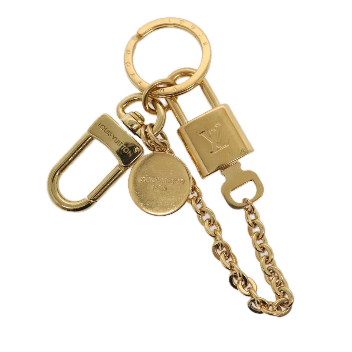 LOUIS VUITTON Key Holder Kaduna Key Holder metal Gold M01425 LV Auth 91790