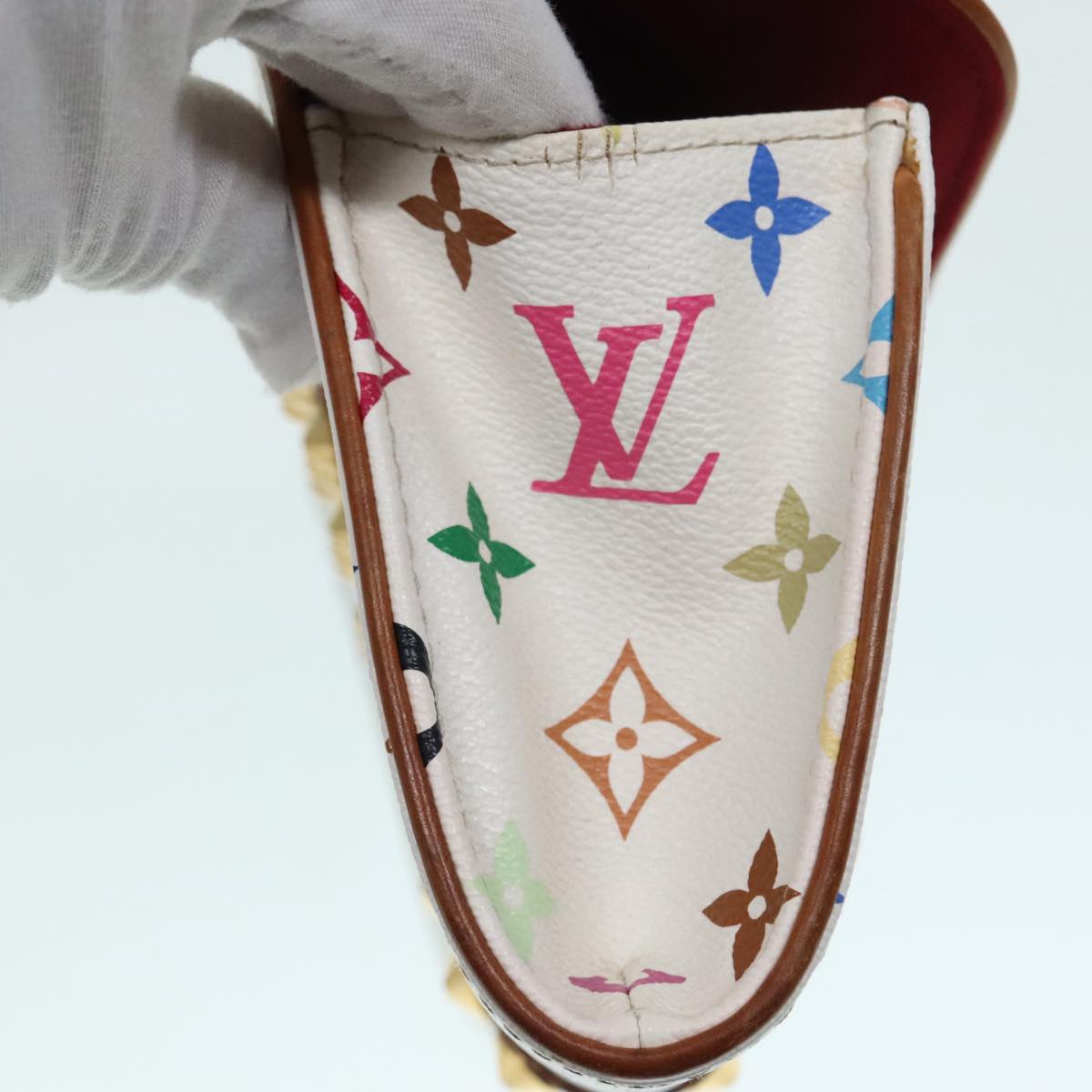 LOUIS VUITTON Monogram Multicolor Pochette Courtney Bag White M45639 Auth 91793