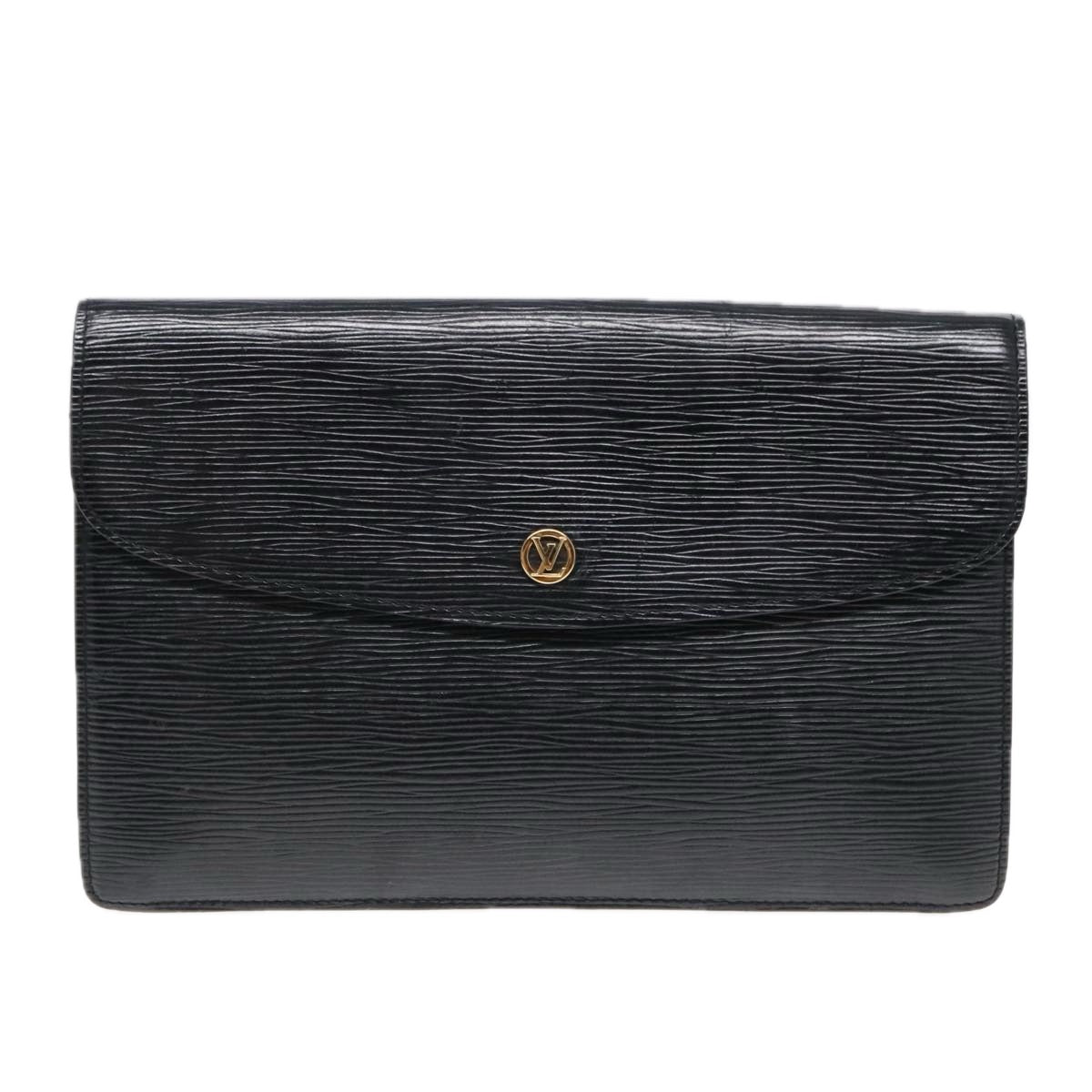 LOUIS VUITTON Epi Montaigne 27 Clutch Bag Black M52652 LV Auth 91794