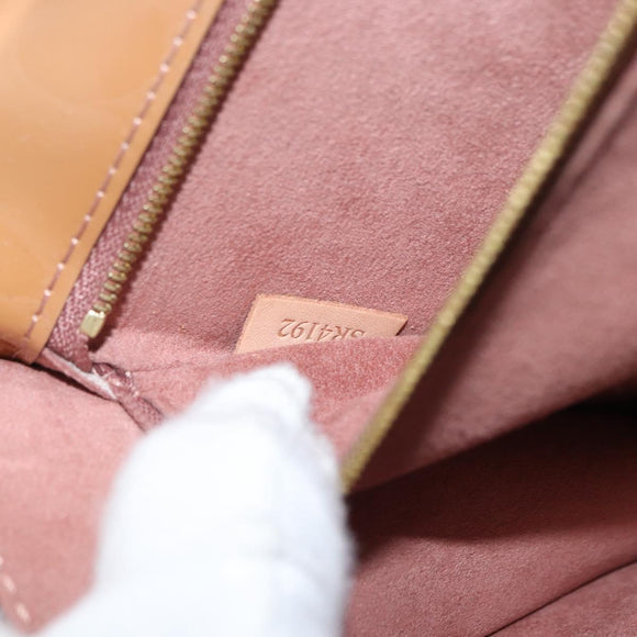 LOUIS VUITTON Vernis Monceau BB Hand Bag 2way Rose Velours M91580 LV Auth 91795