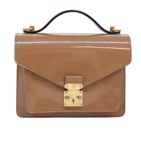 LOUIS VUITTON Vernis Monceau BB Hand Bag 2way Rose Velours M91580 LV Auth 91795