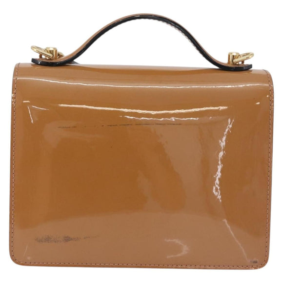 LOUIS VUITTON Vernis Monceau BB Hand Bag 2way Rose Velours M91580 LV Auth 91795