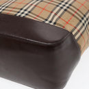 Burberrys Nova Check Shoulder Bag Canvas Leather Beige Brown gold Auth 91832-9