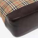 Burberry Nova Check Umhängetasche Canvas Leder Beige Braun Gold Auth 91832-16