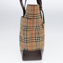 Burberrys Nova Check Shoulder Bag Canvas Leather Beige Brown gold Auth 91832-3