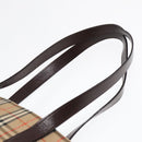 Burberrys Nova Check Shoulder Bag Canvas Leather Beige Brown gold Auth 91832-8